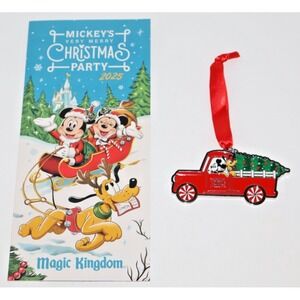 Disney 2025 WDW Mickey's Very Merry Christmas Party Ornament Pamphlet Guide Map
